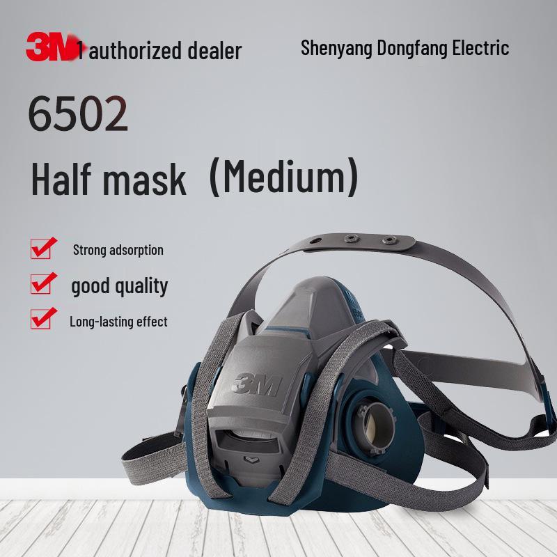3M 6502 Silicone Dustproof & Toxic Gas Mask Set for Spray Paint, Pesticide, Chemical, and Formaldehyde Protection