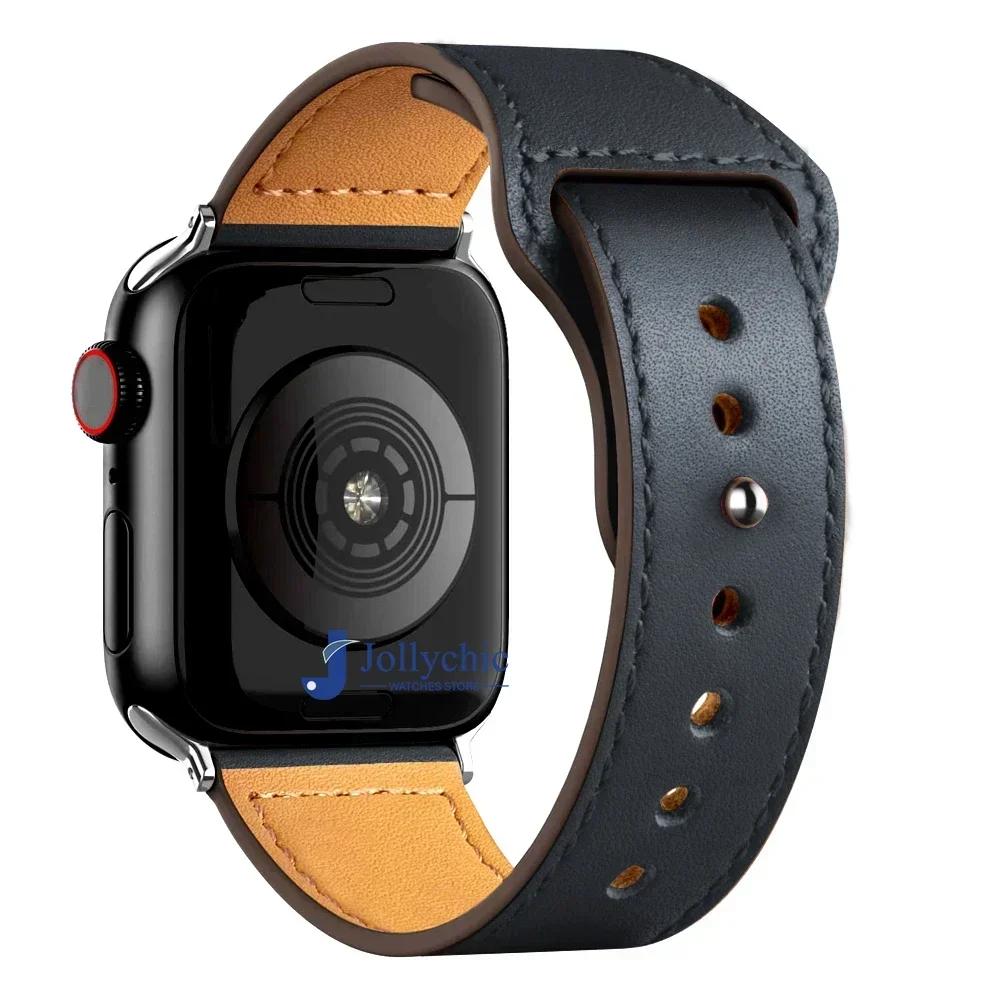 Watchband Leather Strap for Apple Watch Band 44mm 45mm 41mm 40mm 42mm 38mm 49mm 45 Mm Correa Bracelet IWatch Series 8 Ultra 3 6 SE 7 Strap