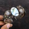 Owyhee Blue Opal Cuff Bracelet Rainbow Moonstone Bangle Copper Wire Wrapped Cuff Bracelet Handmade Adjustable Bangle Gemstone Copper Jewelry
