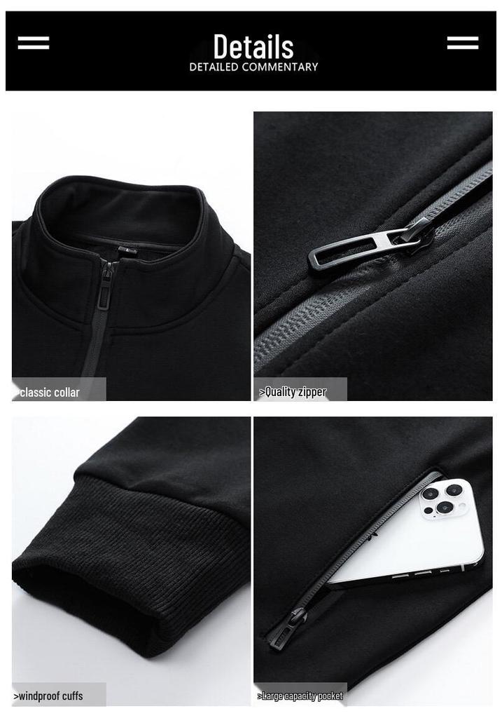 Men's Thickened Velvet Cotton Casual Suit: Middle-aged Father's Two-piece Sports Jacket and Pants Set