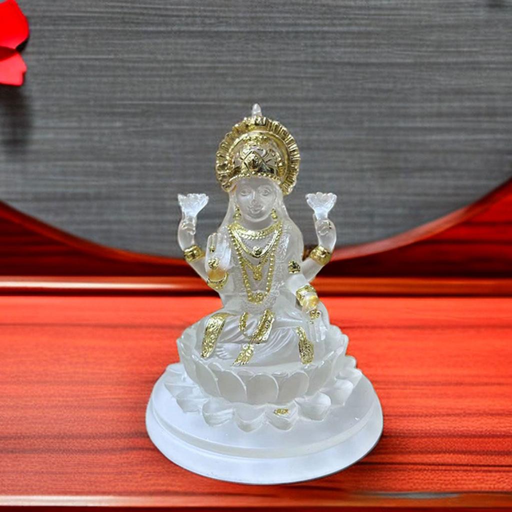4.3inch Resin Hindu Goddess Figurine Buddha Statue Stylish Elegant Tabletop Decoration Tall for Fairy Garden Easily Clean