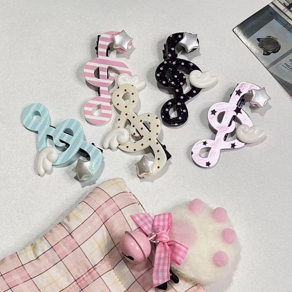Anti Slip Music Note Hairpin Polka Dot Side Hair Clip Musical Note Hair Clip Creative Gift