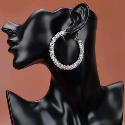 Huitan Big Hoop Earrings for Women European and American Style Metal Earrings Rough Circles Personality Girls Drop Ship