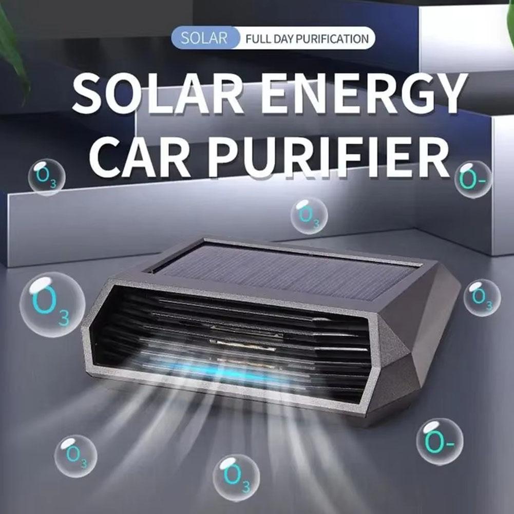 Solar Powered Car Air Purifier With Deodorizing Sterilizing Light Intelligent Function Indicator Color Saving Changing Ener S1K2