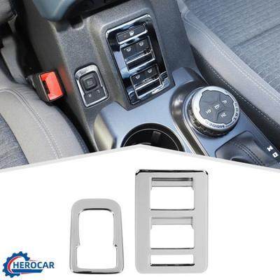 Interior Chrome Window Switch Trim Cover Decor Accessories For Ford Bronco ABS