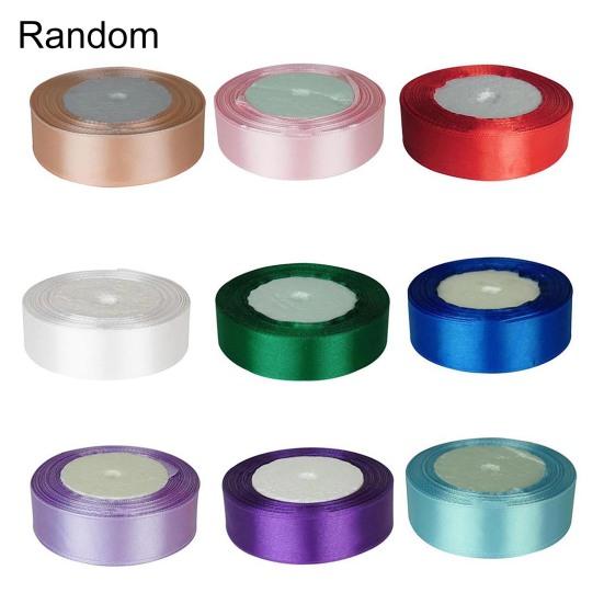 1Inch Wide Color Satin Ribbon Sewing 25Yards Wedding Birthday Party Supply Decor