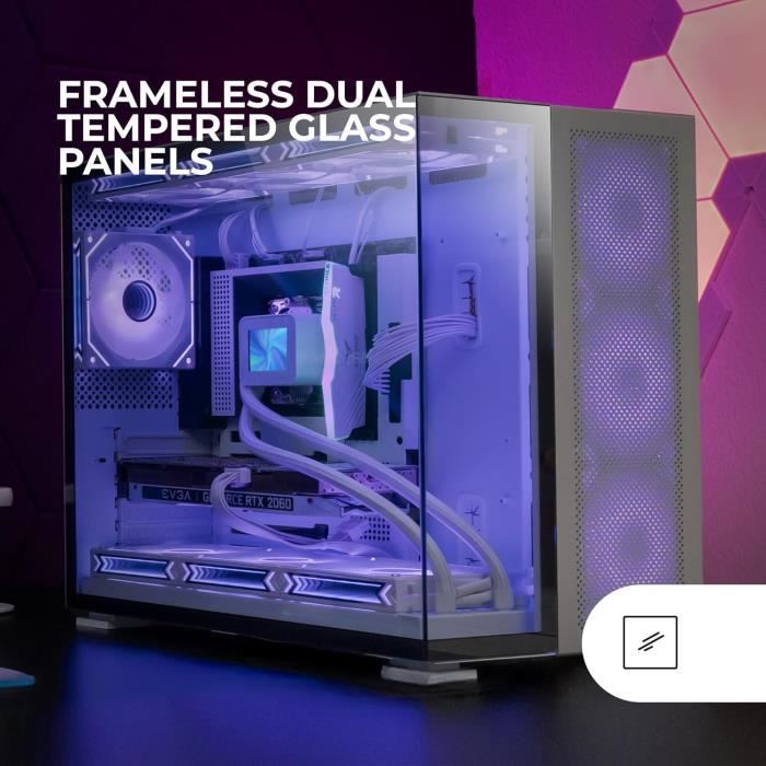 Boîtier gaming - mars gaming - mc-nova2 - e-atx - double verre trempé - refroidissement liquide