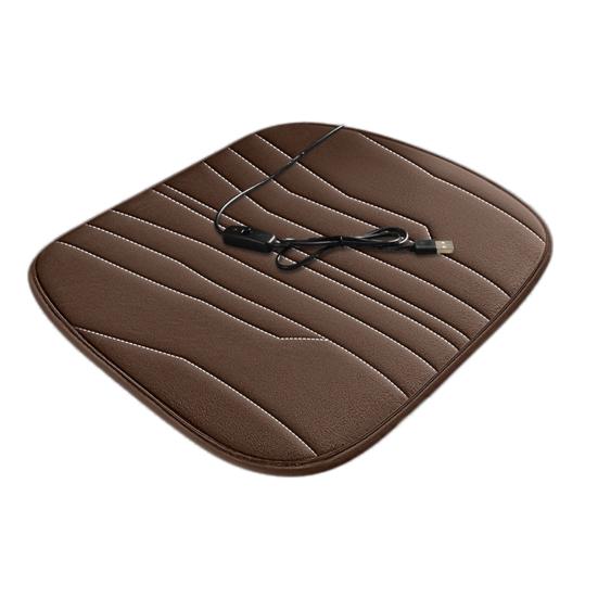 12V Heated Car Seat Cushion 17.72"x17.72" Thick Memory Foam Seat Protector Pad Anti-Slip Bottom Car Seat Pad for Car Office Home Use