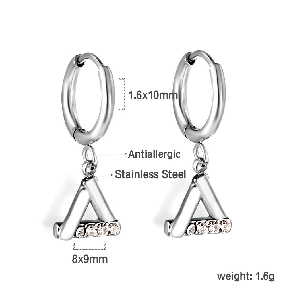 Spiral Planet Earrings Design Mushroom U-Shaped Fishtail with White Diamond Ear Buckle Stainless Steel Earrings