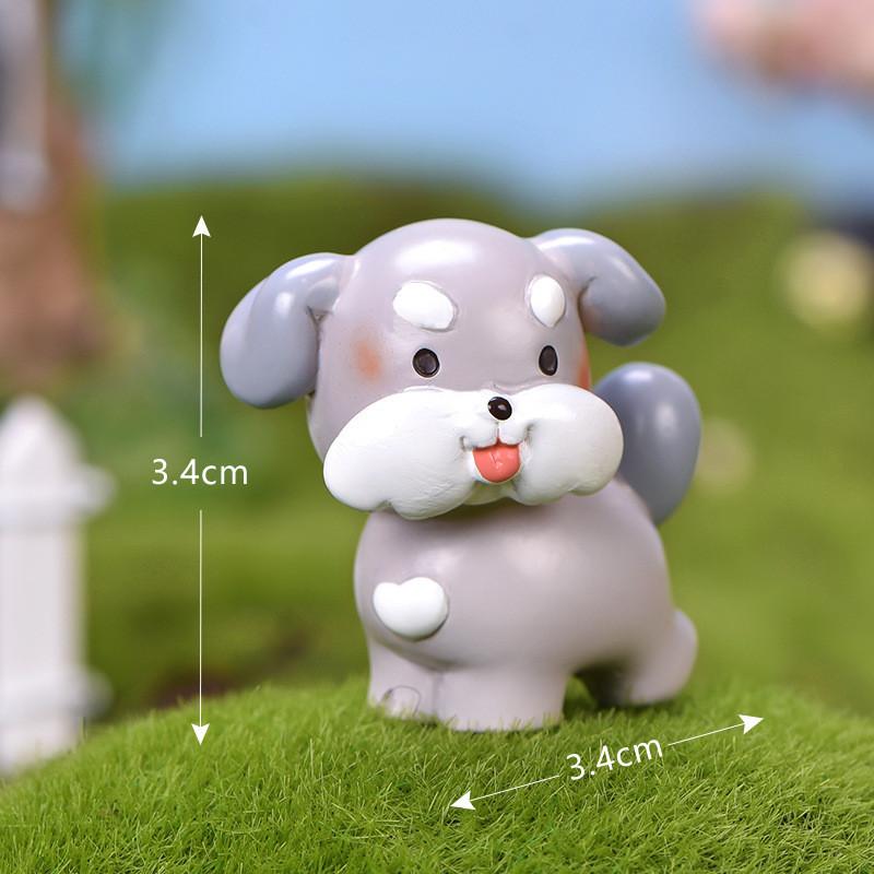Cute Resin Bichon Frise Dog Statue Ideal For Succulent Planter Decorations And Crafts