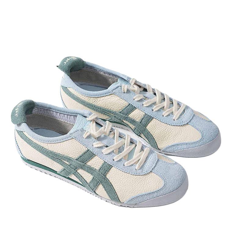 Onitsuka Tiger Mexico 66 Comfortable Versatile Non-Slip Durable Low-Top Casual Shoes Women sneaker Light-Green Blue 1183C076-103