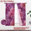 2D FLAT PRINTING 2pcs Curtains (Without Rod) Floral Pink Elegance Popular Curtain Fabric Durable 100% Polyester Fabric Curtains