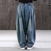 Women Baggy Oversize Jeans Denim Casual Vintage Harem Pants Trousers Bloomers Mom Wide Leg Jeans Plus Size