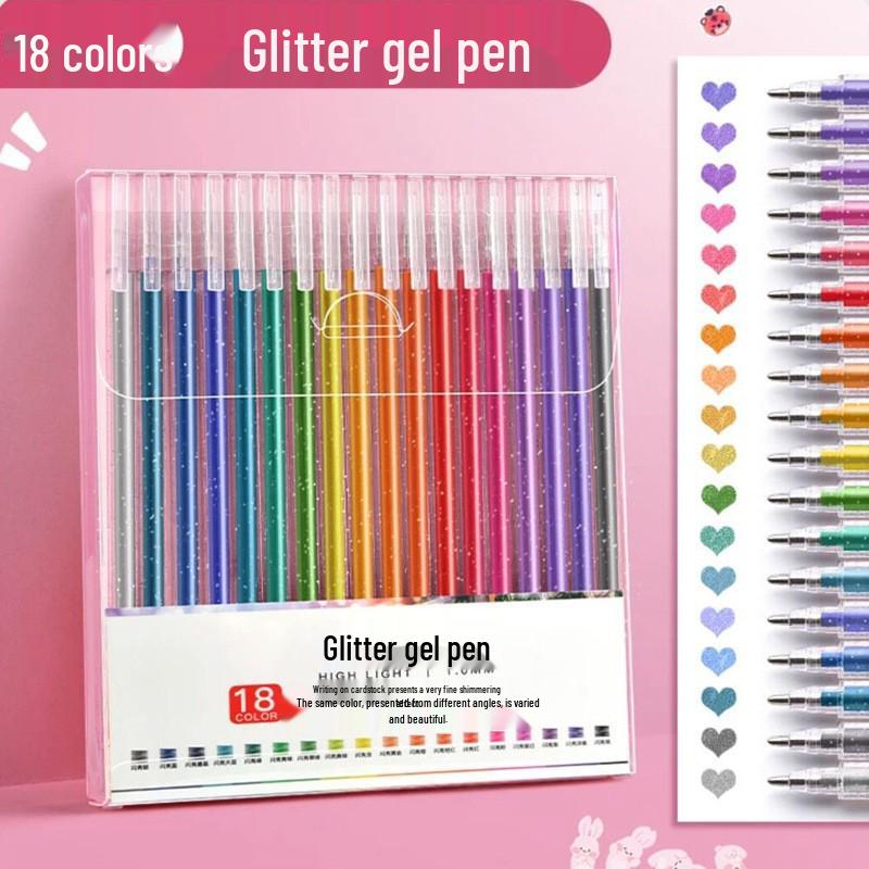 Colorful Glitter Gel Pens for Creative Journaling and Art - Ideal for Students and Children