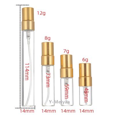 10/50 Piezas 2ML 3ML 5ML 10ML Botella de Vidrio Botella de Aceite Esencial Botella con Atomizador de Niebla Fina Botella de Perfume Mini Portátil Alta Calidad