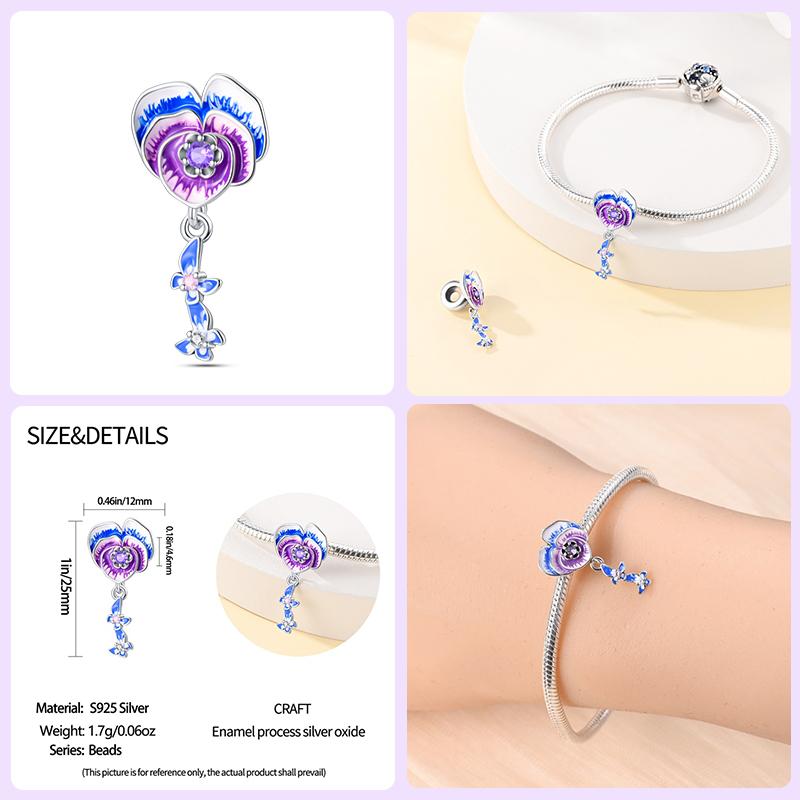 100% Copper Beautiful Spring Flowers Butterfly Firefly Charms Beads Fit Qikaola Original Bracelets Diy Jewelry