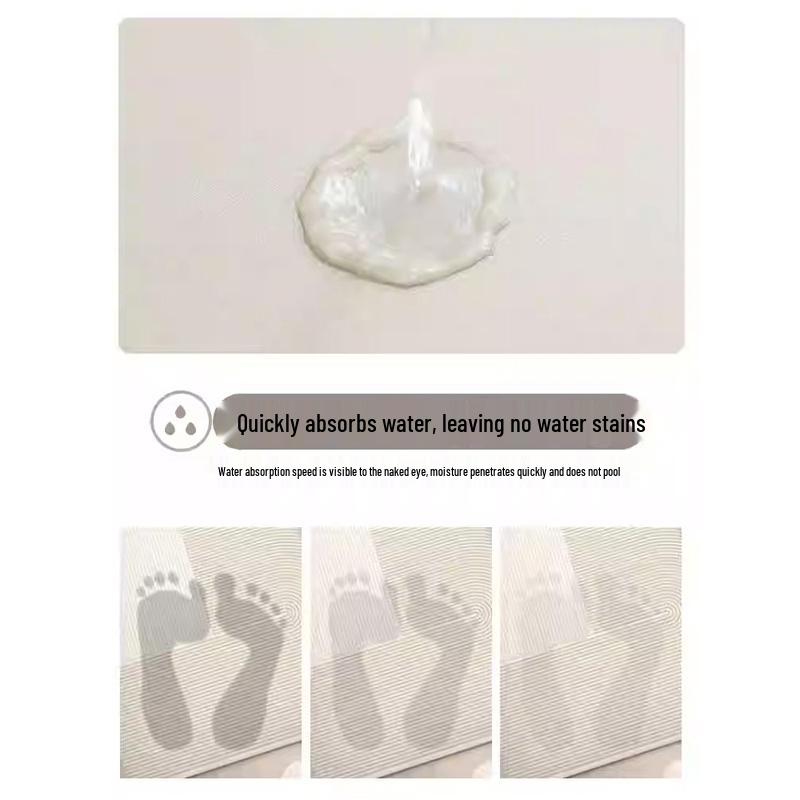 Quick-Drying Non-Slip Diatomaceous Earth Bathroom Mat: Absorbent, Washable, Dirt-Resistant Floor Mat