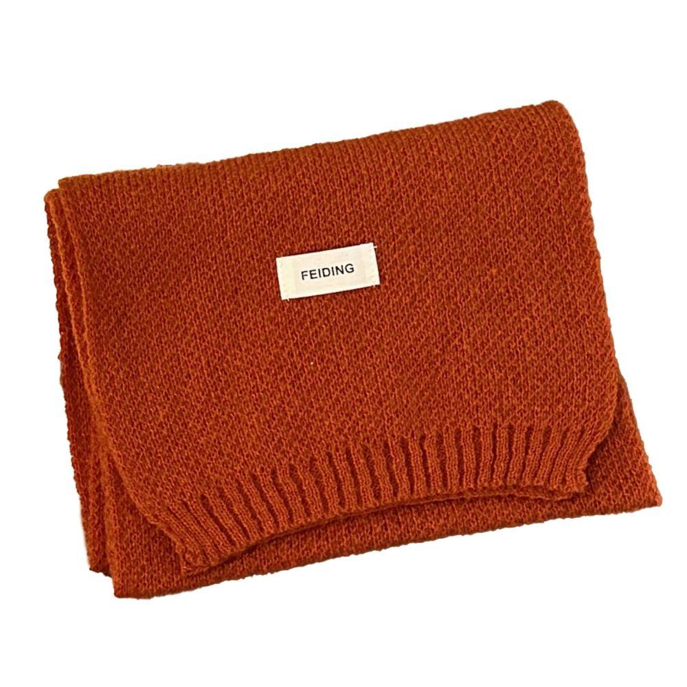 

Red Pure Color Scarf Letter Wool Shawl Elegant Knitted Scarves Women/Men помаранчевий