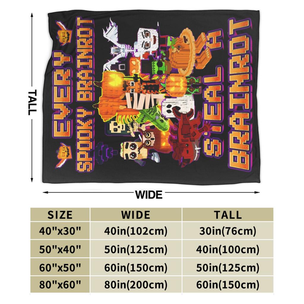 Every Spooky Brainrot Steal a Brainrot Game Knitted Blanket Flannel Warm Throw Blanket for Car Sofa Couch Bedspread