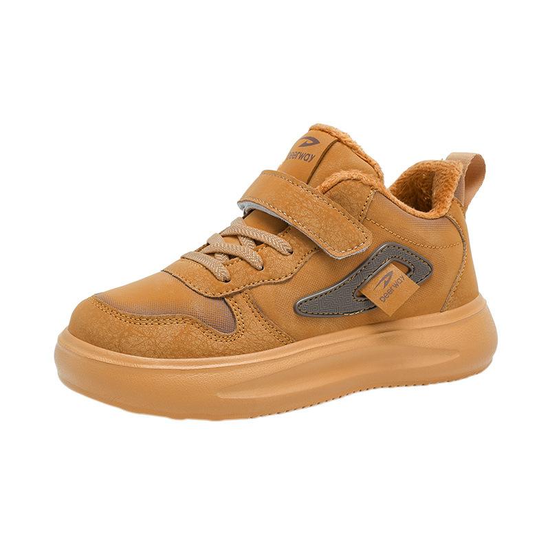 Delhui boys' shoes winter new two cotton shoes velvet warm children's leather board shoes girls casual sports shoes