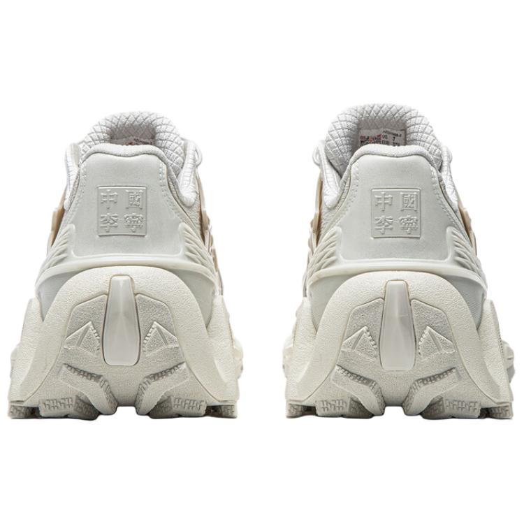 Li Ning Furious Rider ACE 3.0 Textile, Synthetic Leather, TPU Breathable Low top Chunky Sneakers Women's Gray Ivory AZGW308-2//