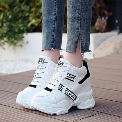 Super High Chunky Sneakers Women Thick Bottom Height Lncreasing Casual Shoes Lady Mesh Platform Vulcanize Shoes