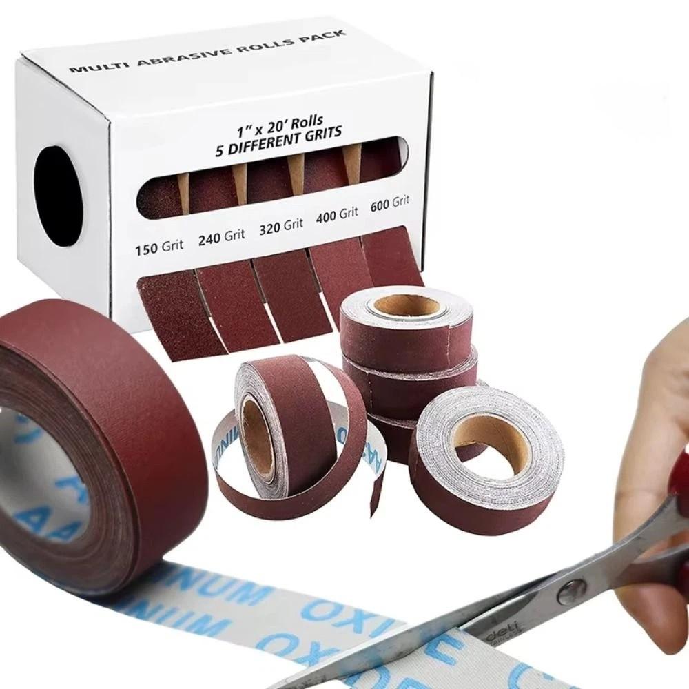 4/5/6 rolls with Dispenser Cloth Rolls Metal Emery Cloth Alumina Sandpaper Wall Surfaces