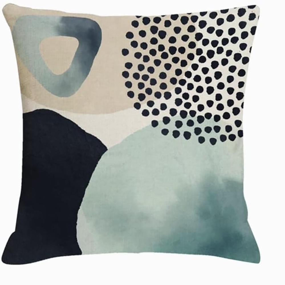 Ink and Wash Geometric Pattern Simple and Elegant Pillowcase Bedroom Sofa Decorative Cushion Cover with Zipper