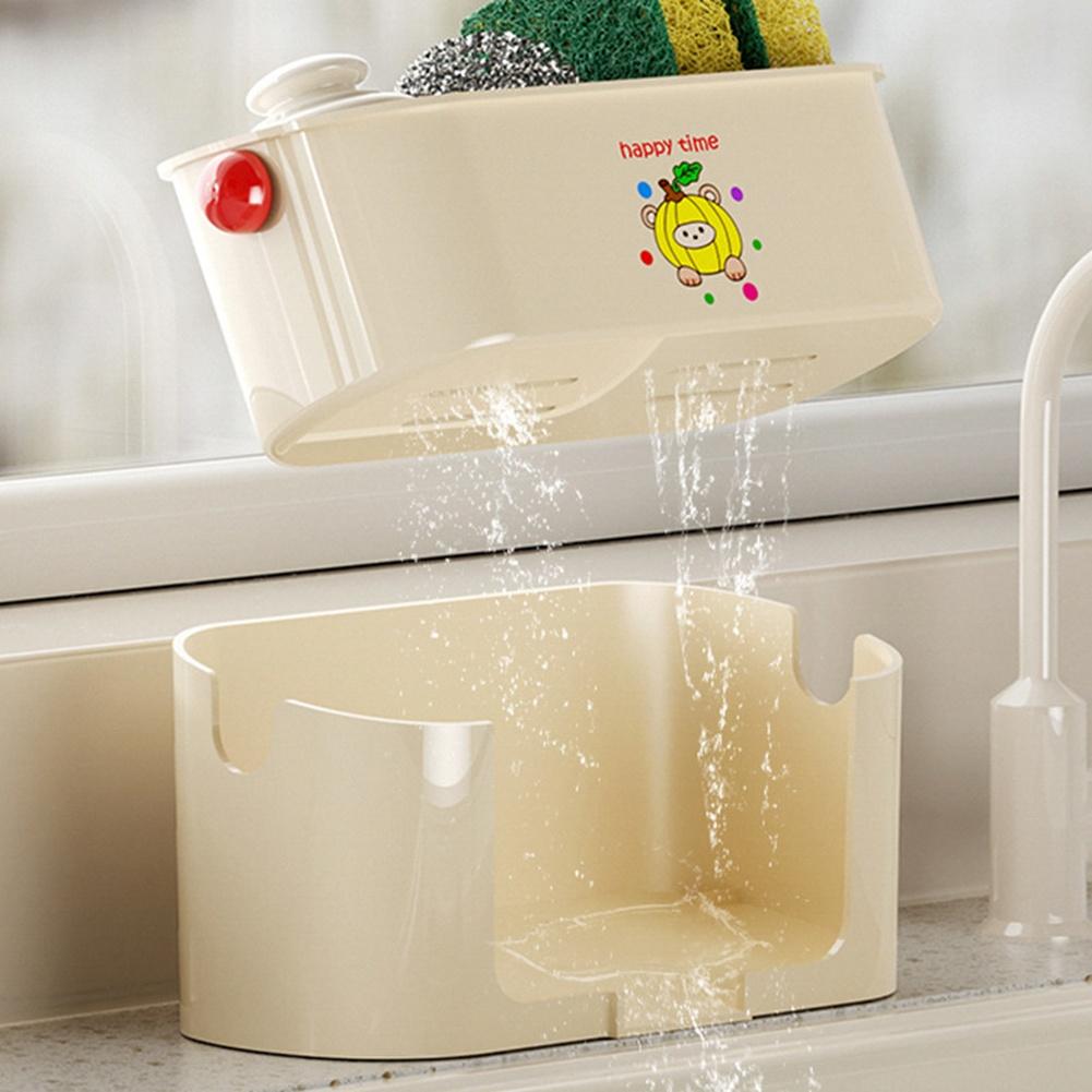 1PCS Multi-Functional Kitchen Sink Stand Sponge Holder Dish Drainer Organizers Plastic Movable Ventilated Drainage Rack