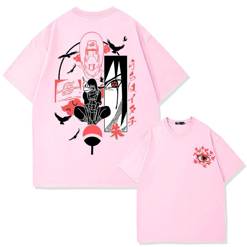 Japonské Naruto Anime 100% bavlna tričko s kulatým výstřihem krátký rukáv móda teenager krátký rukáv léto pánské streetové ležérní topy