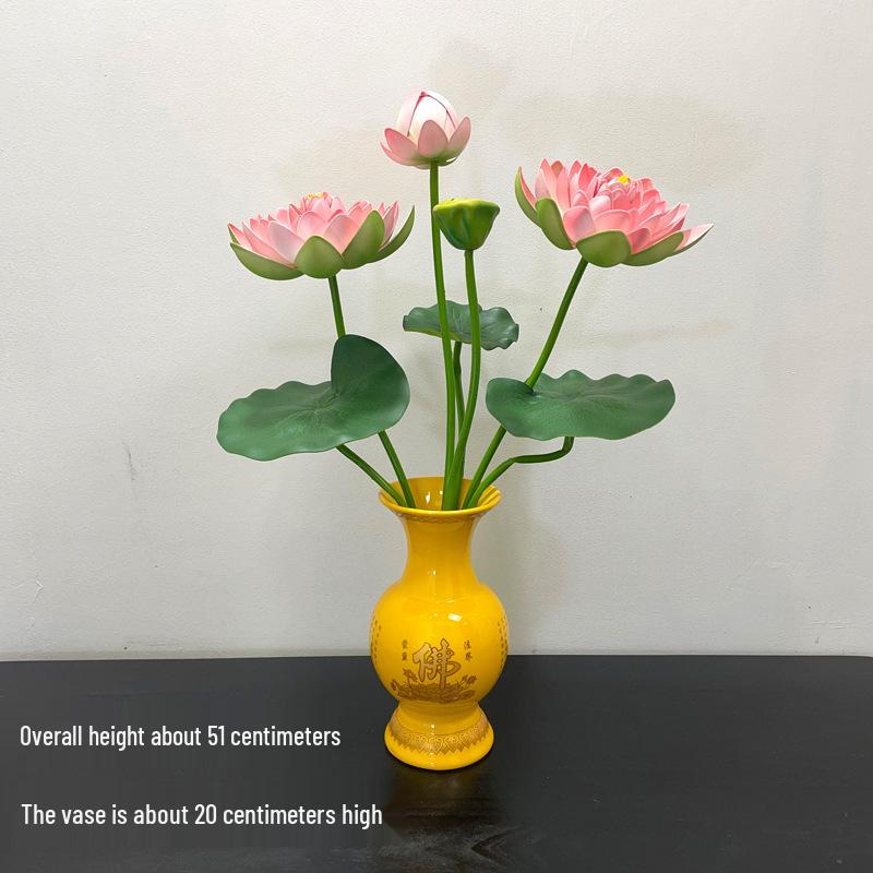 Petites Fleurs Artificielles Décoration Lotus Lys pour Maison & Offrandes à Bouddha