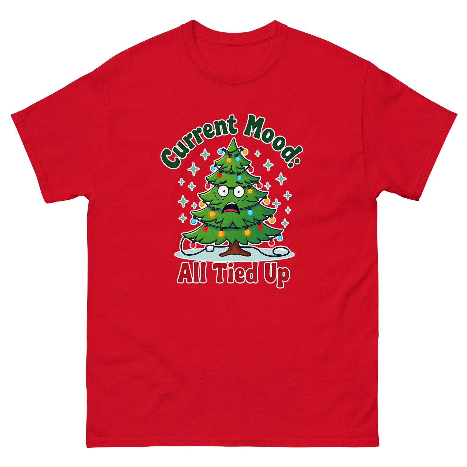 Current Mood All Tied Up Christmas Xmas Funny T-Shirt M