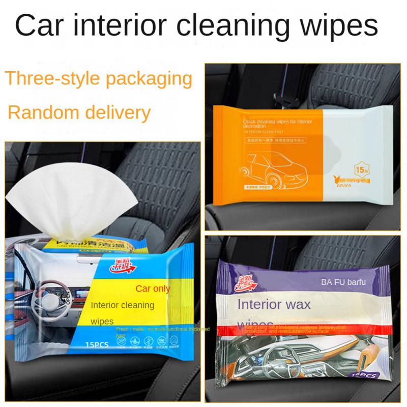 1~8 DB 15 Törlőkendő Autóhoz Gyengéd Multifunkcionális Autóbelső Kiegészítők Belsőtér Tisztító Törlőkendő Univerzális Felület Por Eltávolítás