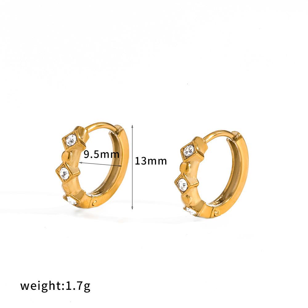 Geometric Stainless Steel Earrings For Women With Gold Plating Elegant Jewelry For Casual Wear