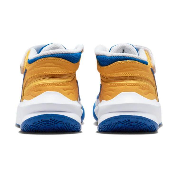 Nike Team Hustle D10 FlyEase White Game Royal Big Kids Basketball Shoes DZ2760-141