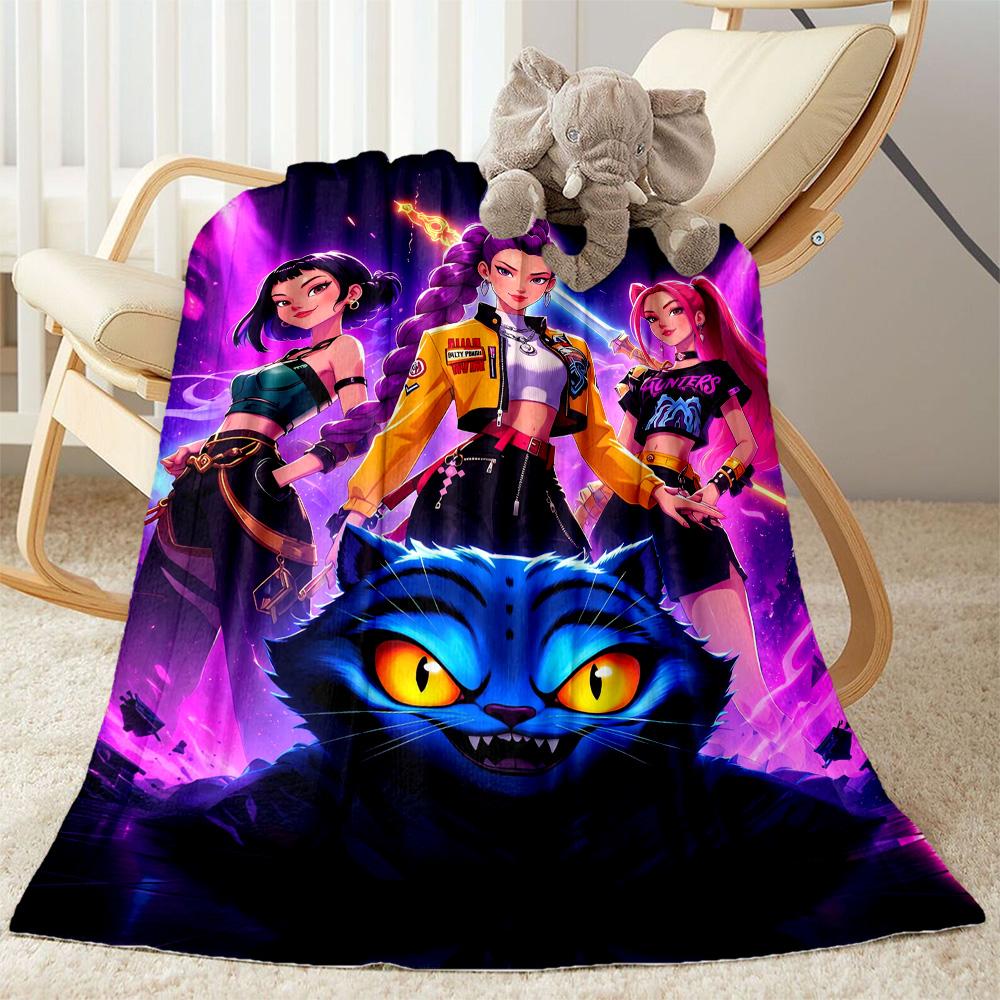Galactic Fashion Heroes Blanket Durable Comfort Suitable for Office Seaside Bedding All-Season Use Digital Print