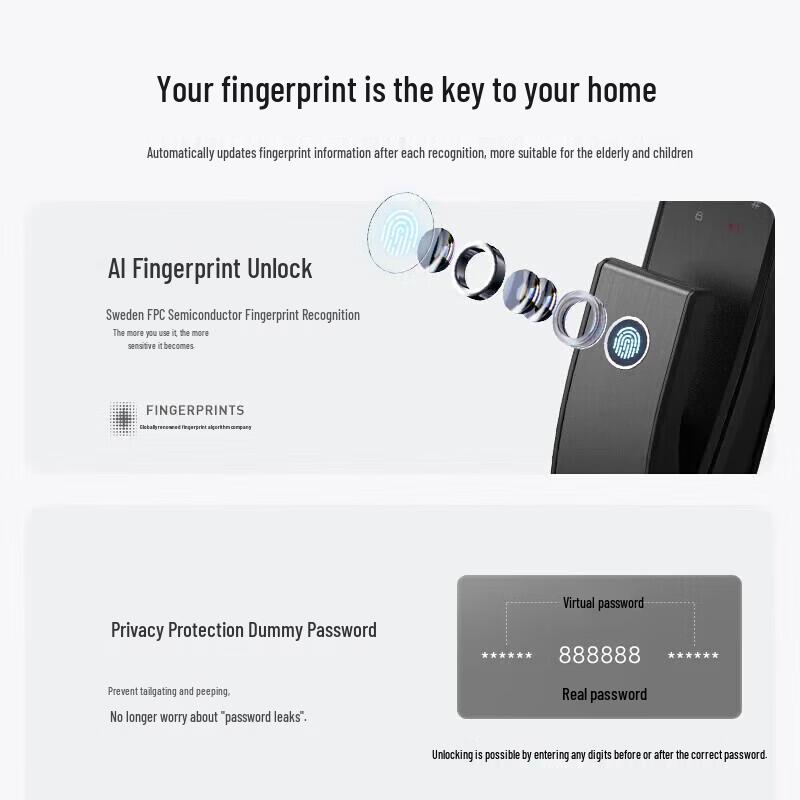 KAADAS Q6Pro Smart Fingerprint Door Lock