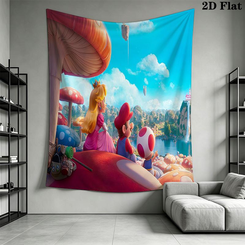 Super Mario Bros Movie Tapestry Tapestry Fashion Print Wallmounted Christmas Gift Home Decor Work Of Art