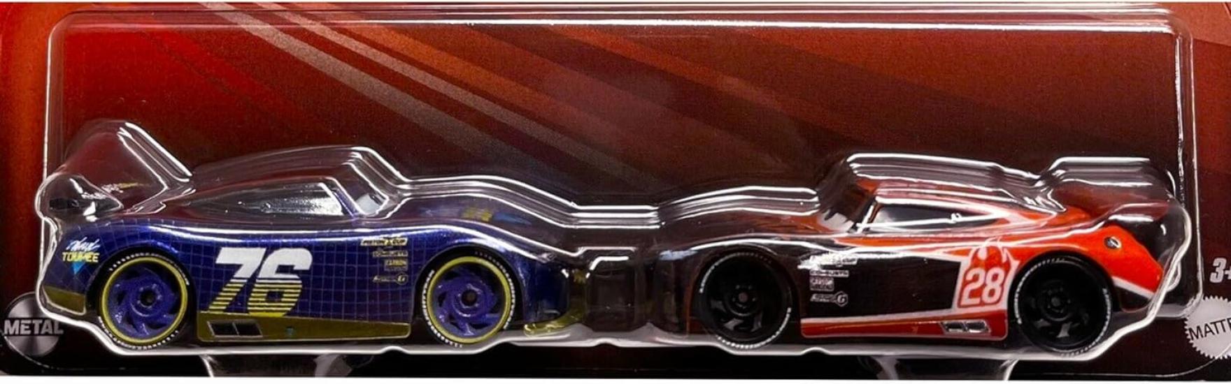 

Тачки 2023 Mattel 1:55 Литых Миниатюрных Машинок в Наборе 2 шт. Будут Спешить Нет. 76 & Тим Беспротекторный Нет. 28 [Б/у] Машинка с персонажем Disney Pixar из фильма Тачки 3: Перекресток