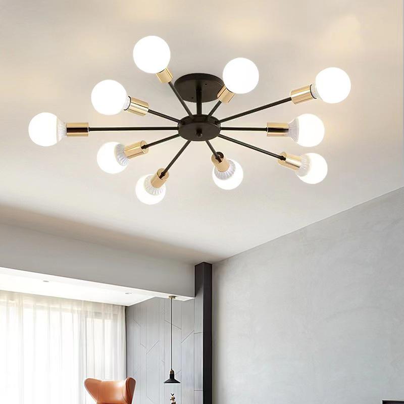 Black & White Nordic Minimalist Branch Chandelier LED Ceiling Light for Dining, Living, Bedroom, & Hotel Rooms
