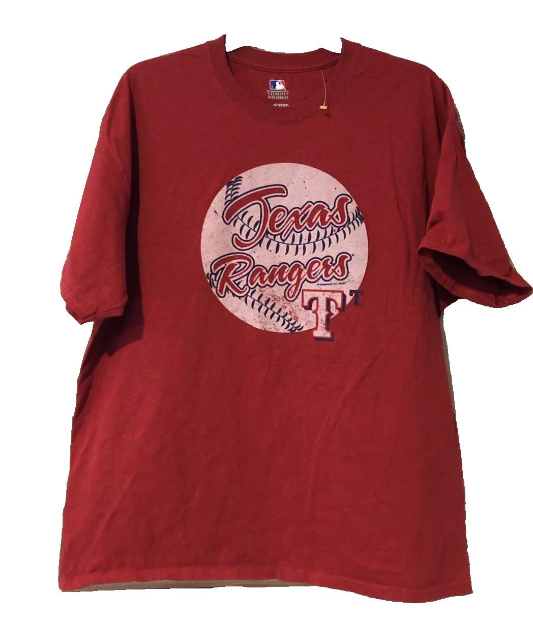 MLB Genuine Merchandise Texas Rangers Shirt Mens XL Red Distressed Baseball Unisex T-Shirt M