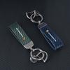 Car Carbon fiber Leather Keychain 3D Emblem Key Ring For Porsche Panamera Cayenne Taycan 911 718 Macan Carrera-GT 928 944 968