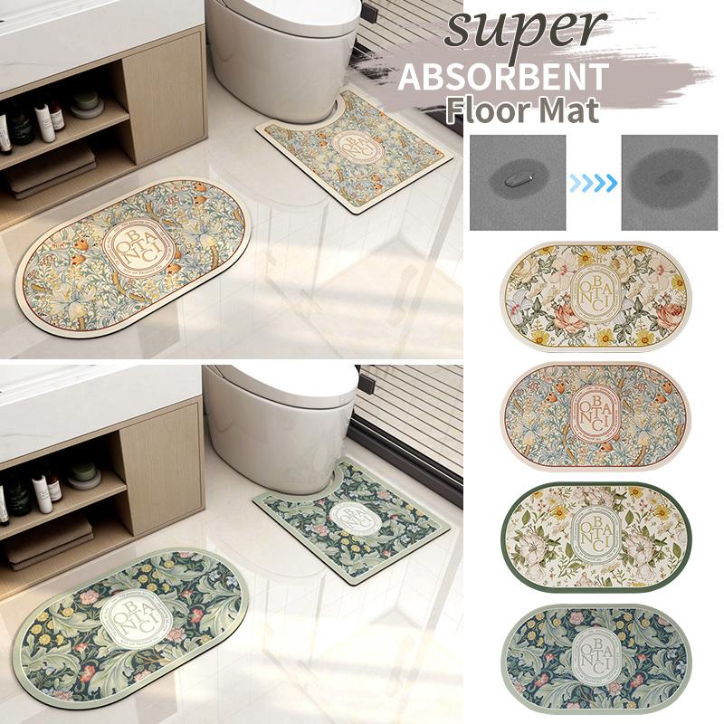 Badezimmer-Matten-Set Rutschfeste Badematte Gummi Super Saugfähig Badewanne Toiletten-Seiten-Bodenmatte Waschraum-Eingang Fußmatte Heimdekor