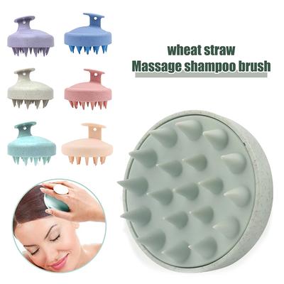 Hair Wash Brush TPE+Wheat Straw Hair Wash Brush Head Brush Scalp Stop Itch Scratching Comb Massage Brush Hairdressing Tool