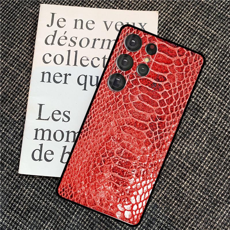 Snake Skin Texture Case For Samsung Galaxy S21 S22 S23 S24 Ultra Note 20 Note 10 S8 S9 S10 Plus S20 FE Cover