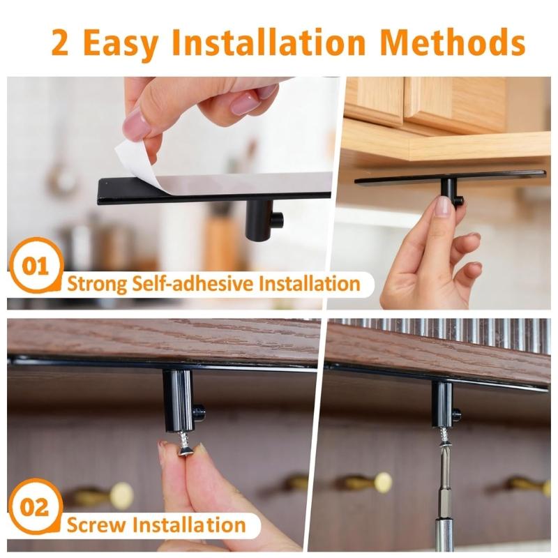 Pack of 4 Space Saving Blender Accessory Holder Plastic Hooks Organize Mixer Attachments and Utensils Plastic Texture