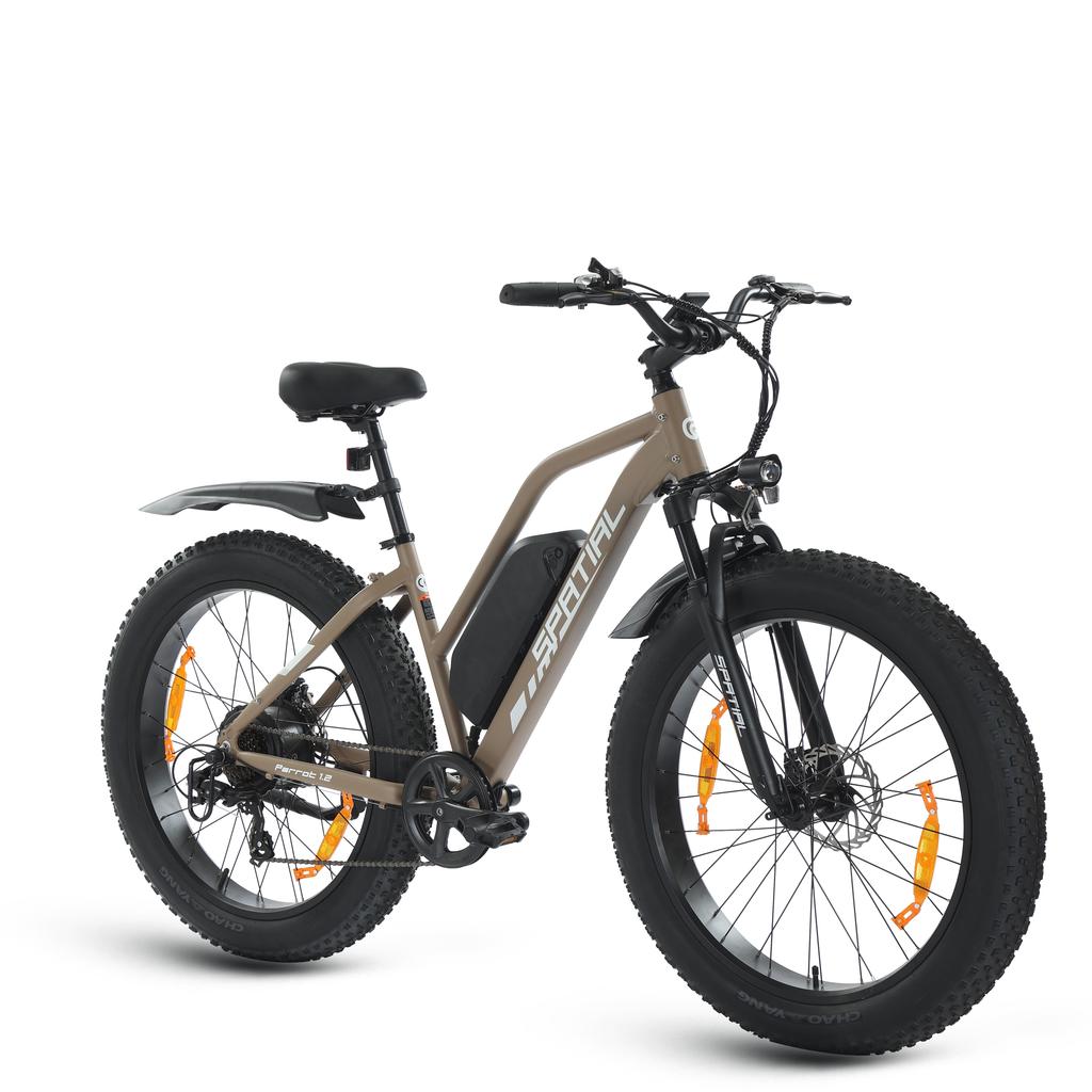 SPATIAL Parrot Bicicletta Elettrica da Donna All-Terrain Motore 250W Batteria 48V13AH Bicicletta Elettrica da Passeggio all'Aperto Bici Elettrica da Montagna Off-Road da 26 Pollici