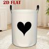 1pc Dirty Laundry Basket, Black Heart Pattern, Storage Basket, Large Capacity Storage Bin, Multipurpose Storage Basket, Handle Storage Basket, Portabl