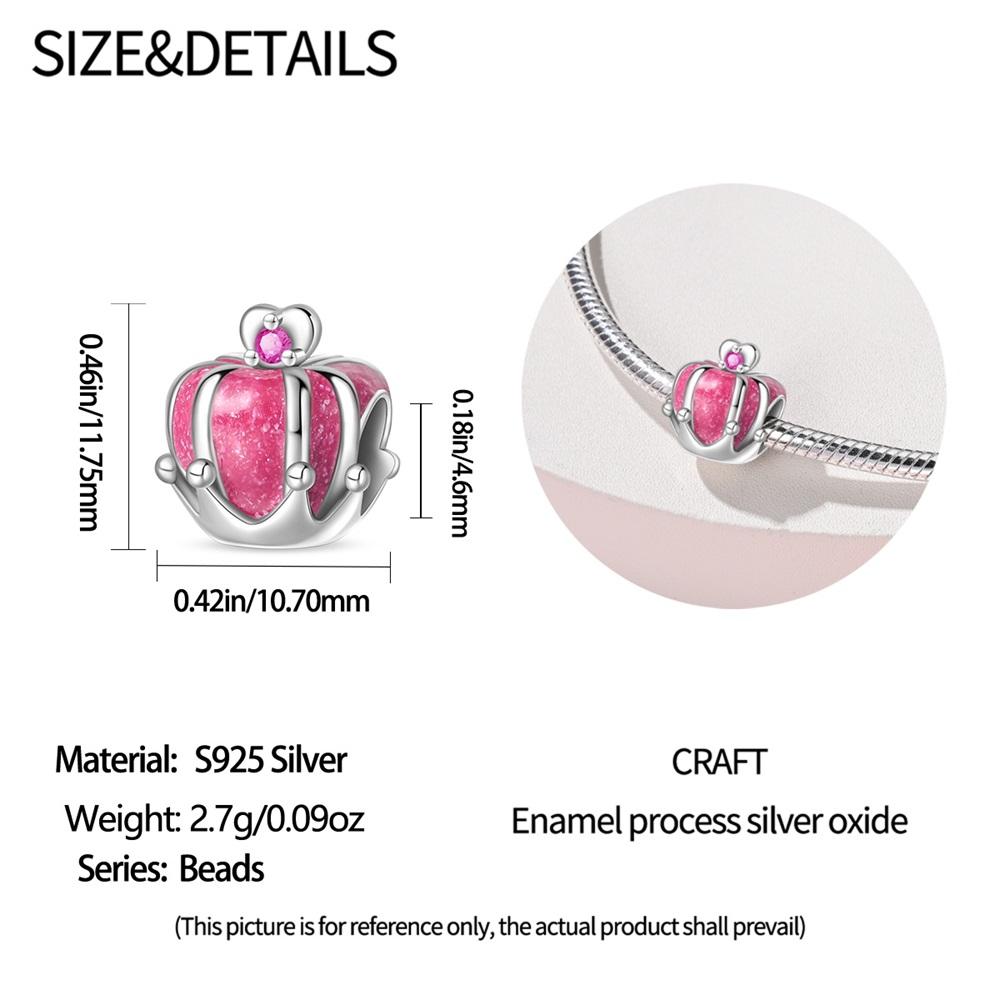 Pink Crown Charm Bead Charms Copper Authentic Bead Charms Compatible With Authentic Charm Bead Charms Bracelets Bead Charms Jewellery Gifts for Wom