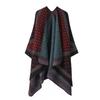 Womens Oversized Knit Shawl Wrap Scarf Ethnic Warm Fleece-Like Cape Travel Winter